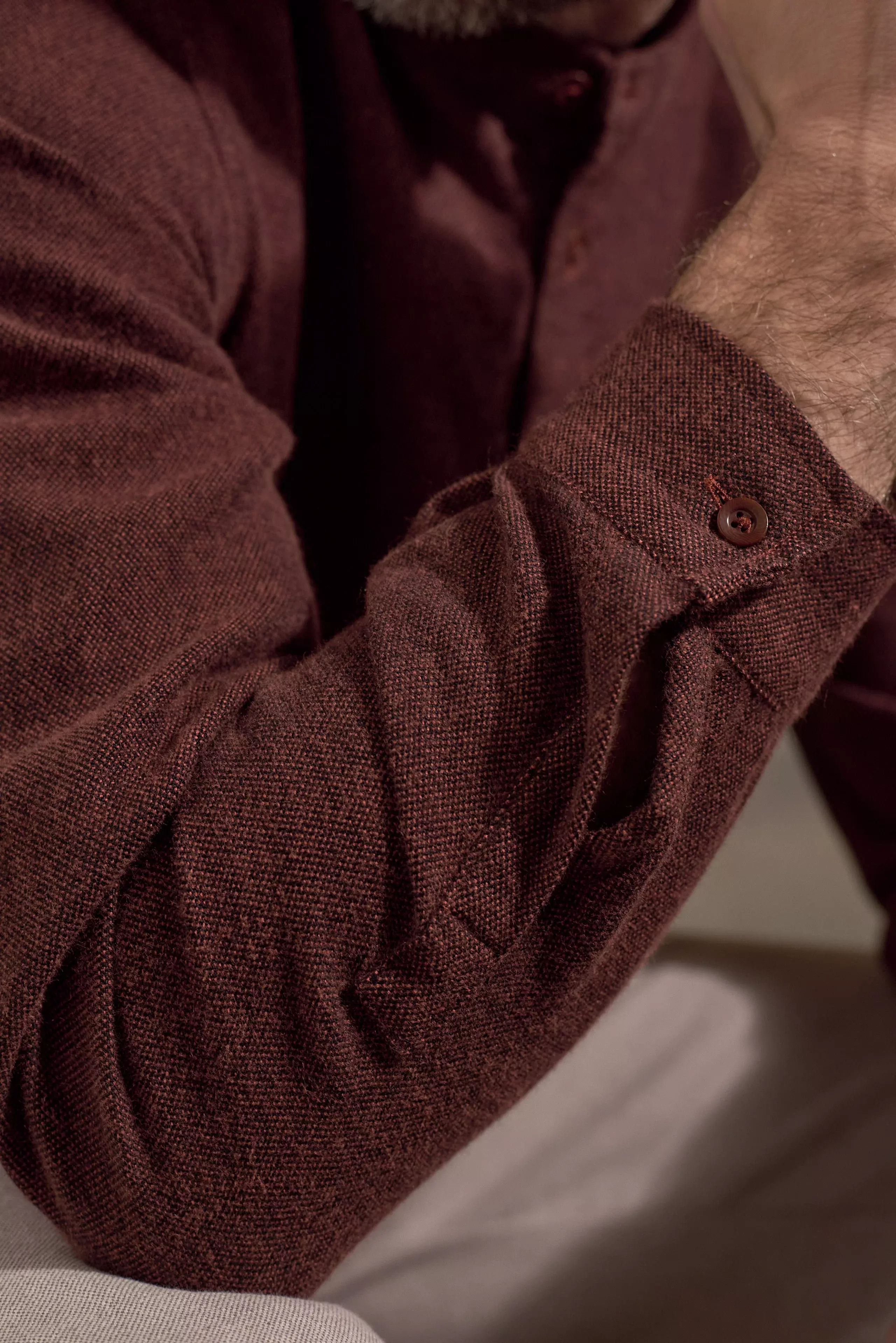 About Companions Nathan Eco Flannel Brick Shirt Hemd dunkelrot